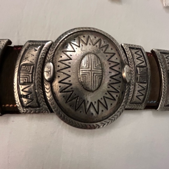 Gail LaBelle Luxury Heavy silver genuine suede leather with rainbow stitch Belt main image 10